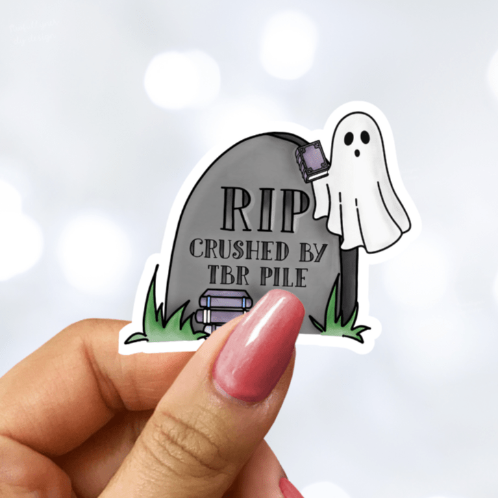 RIP Crushed by TBR Gravestone Sticker - Awfullynerdy.co