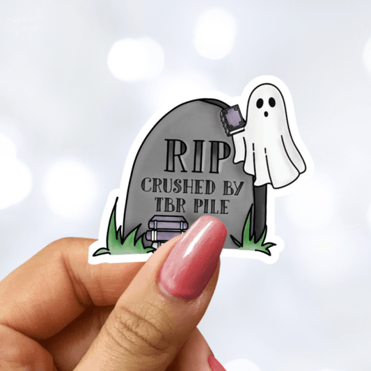 RIP Crushed by TBR Gravestone Sticker - Awfullynerdy.co