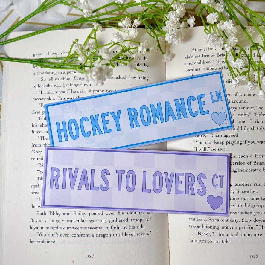 Rivals to Lovers/Hockey Romance Dual - Sided Matte Cardstock Bookmark - Awfullynerdy.co