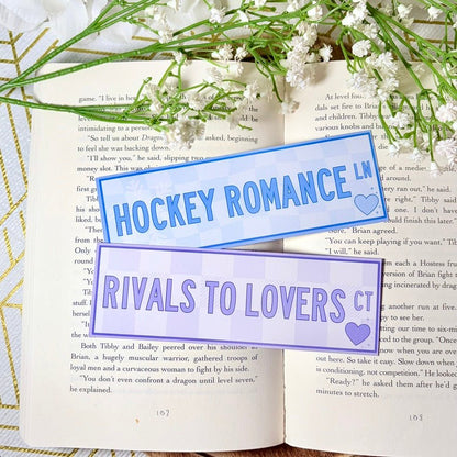 Rivals to Lovers/Hockey Romance Dual - Sided Matte Cardstock Bookmark - Awfullynerdy.co