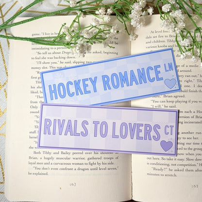 Rivals to Lovers/Hockey Romance Dual - Sided Matte Cardstock Bookmark - Awfullynerdy.co