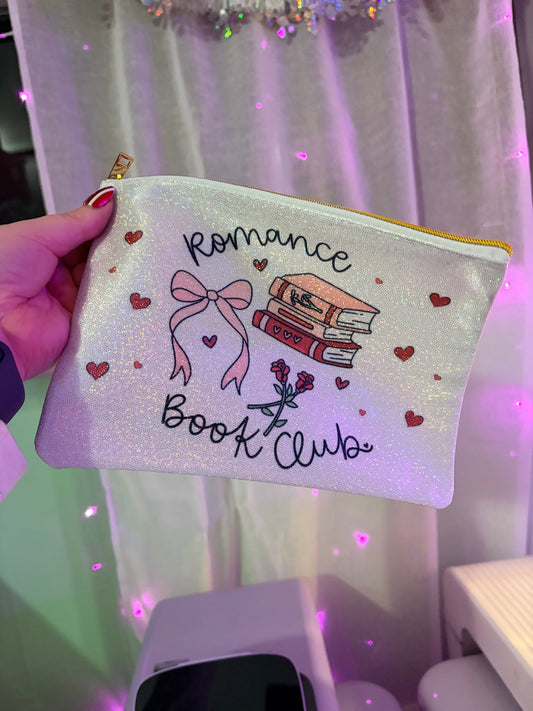 Romance Book Club Glitter Zipper Pouch - Awfullynerdy.co