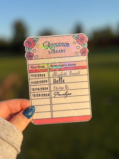 Romance Library Borrow Card Bookmark - Awfullynerdy.co