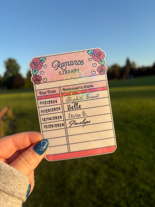 Romance Library Borrow Card Bookmark - Awfullynerdy.co