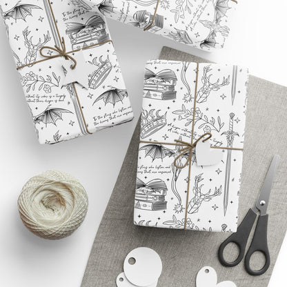 Romantasy Gift Wrapping Paper, Perfect for Birthdays, Holidays, Special Occasions, Artistic Gift Wrap, Unique Present Decor - Awfullynerdy.co