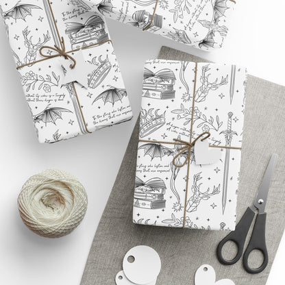 Romantasy Gift Wrapping Paper, Perfect for Birthdays, Holidays, Special Occasions, Artistic Gift Wrap, Unique Present Decor - Awfullynerdy.co