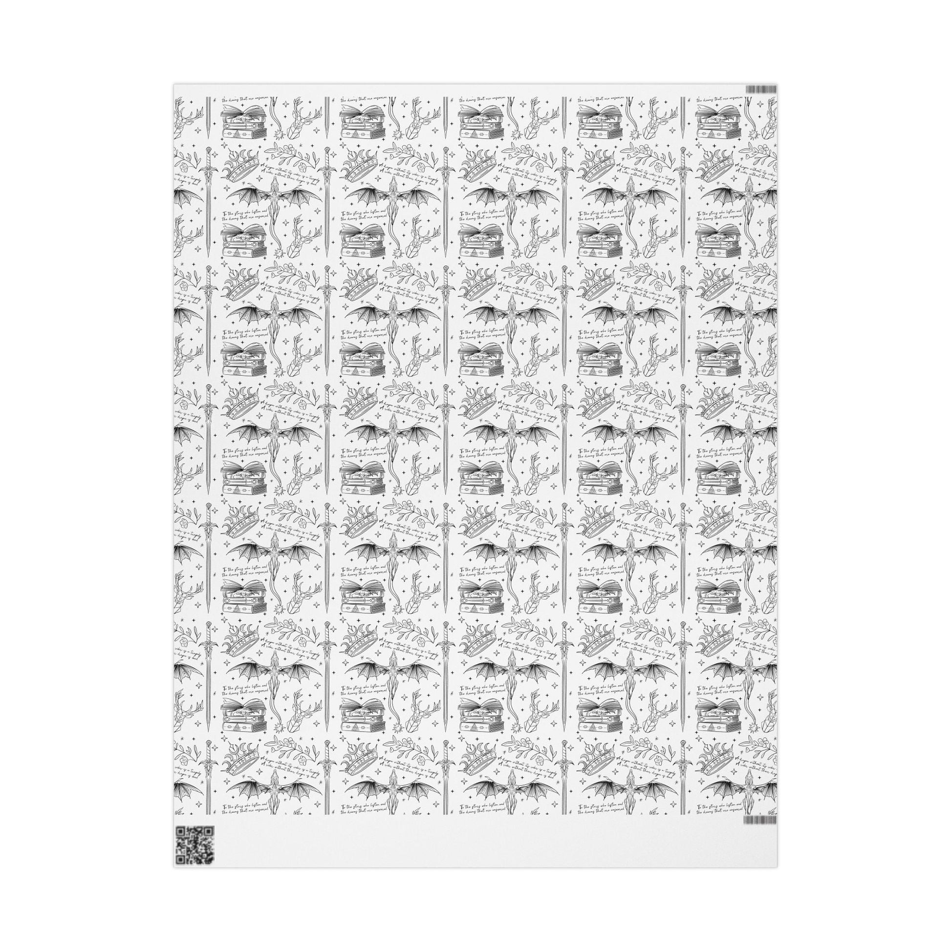 Romantasy Gift Wrapping Paper, Perfect for Birthdays, Holidays, Special Occasions, Artistic Gift Wrap, Unique Present Decor - Awfullynerdy.co