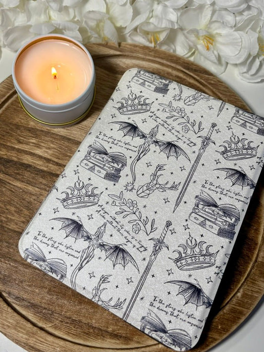 Romantasy Inspired Slim & Smart Kindle Case – Clear Back with Auto Sleep/Wake - Awfullynerdy.co