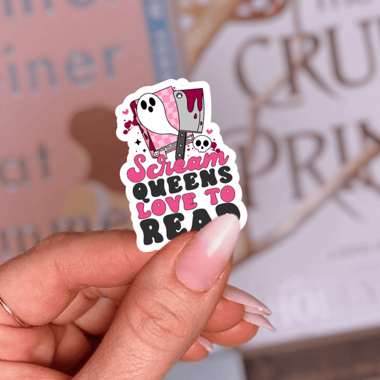 Scream Queens Love to Read Laminated Sticker - Awfullynerdy.co