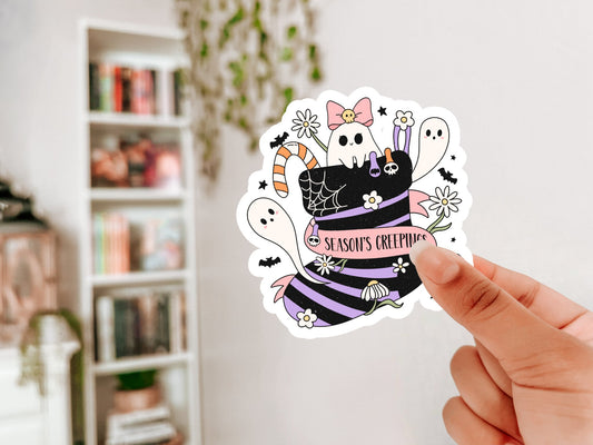 Season's Creepings Spooky Season Sticker - Awfullynerdy.co