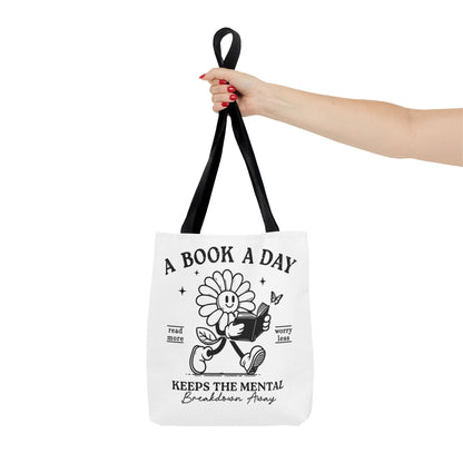 Self Care Tote Bag - Reading Inspirational Book Lover Gift Carryall, Library Bookworm Reusable Shopping Bag, Literary Quote Shoulder Bag, - Awfullynerdy.co