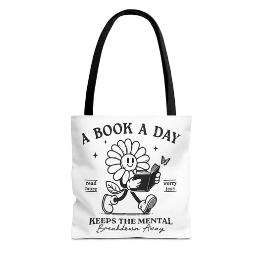 Self Care Tote Bag - Reading Inspirational Book Lover Gift Carryall, Library Bookworm Reusable Shopping Bag, Literary Quote Shoulder Bag, - Awfullynerdy.co