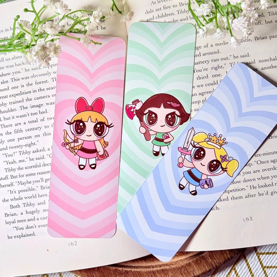Set of 3 Girl Power Dual - Sided Matte Cardstock Bookmark - Awfullynerdy.co