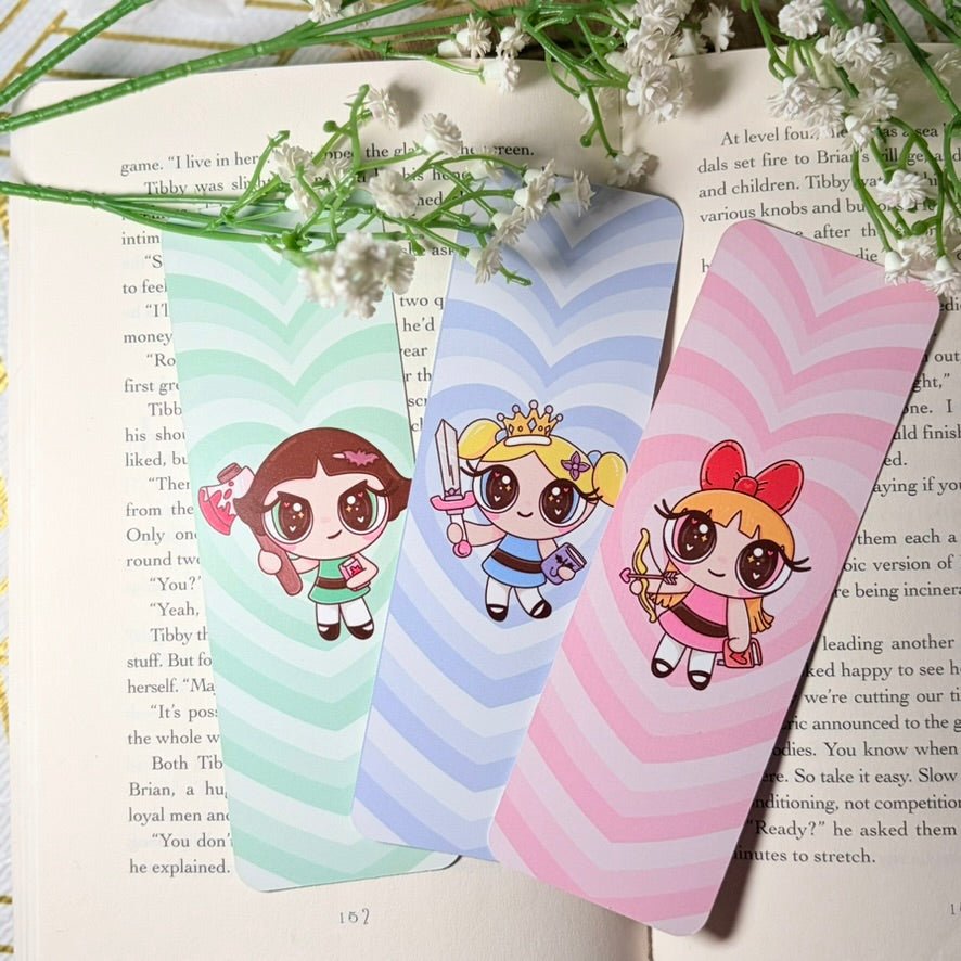Set of 3 Girl Power Dual - Sided Matte Cardstock Bookmark - Awfullynerdy.co