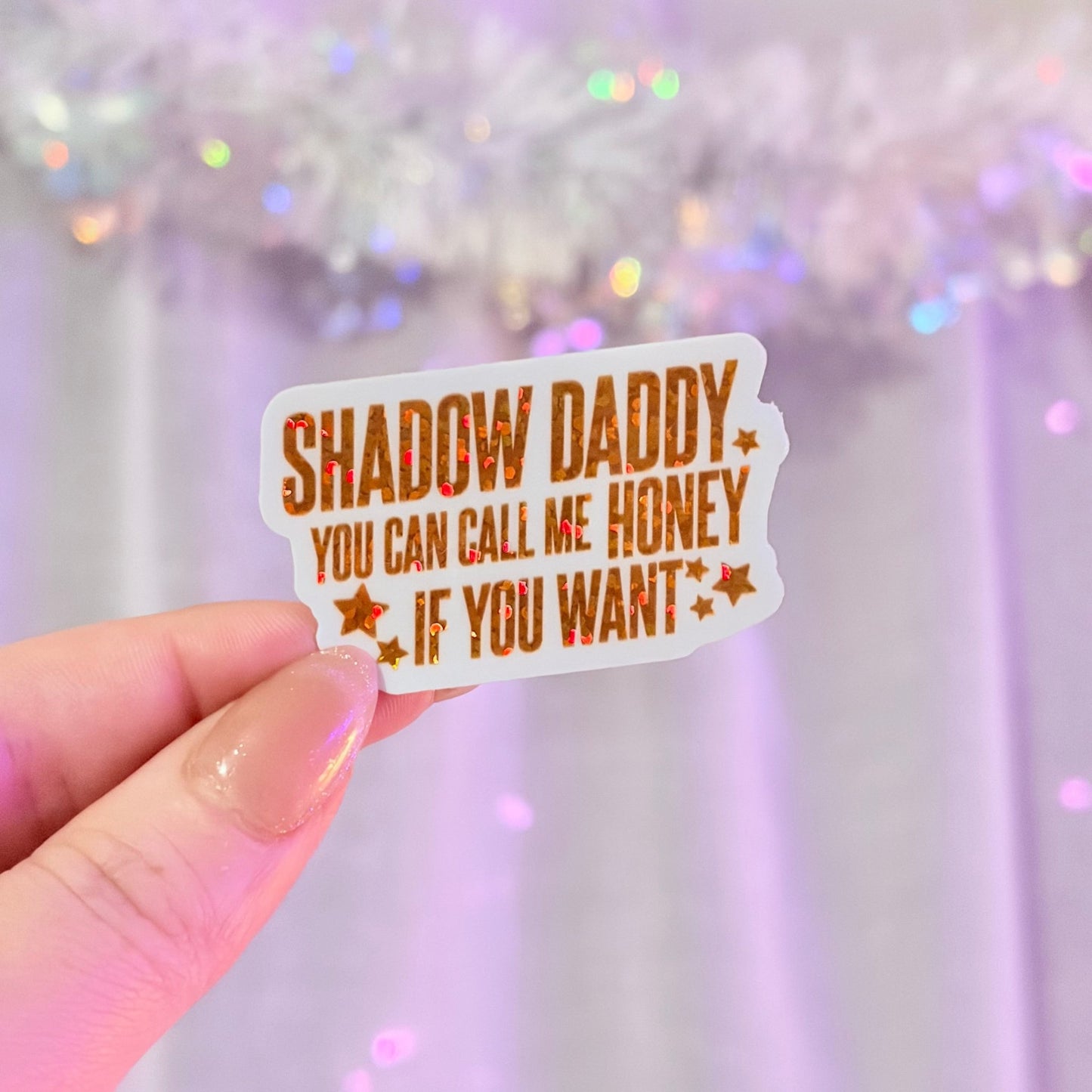 Shadow Daddy You Can Call Me If You Want Glitter Sticker - Awfullynerdy.co