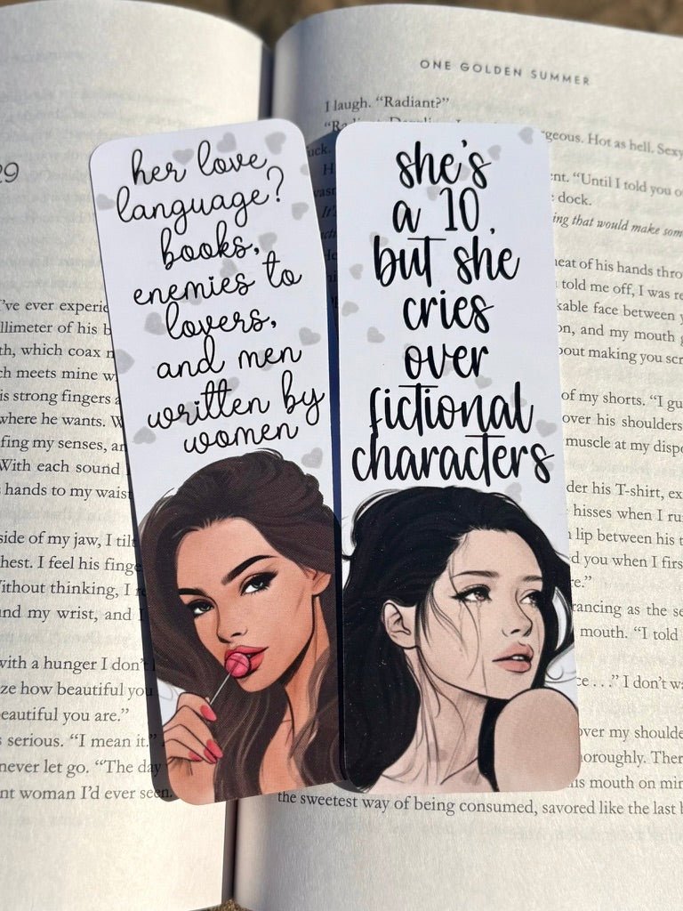 She's a 10 Woman Handrawn Dual - Sided Matte Cardstock Bookmark - Awfullynerdy.co
