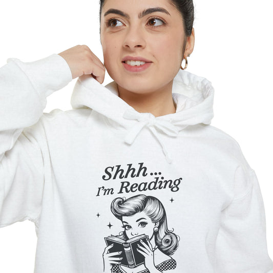 Shhh I'm Reading Comfort Colors Hoodie - Awfullynerdy.co