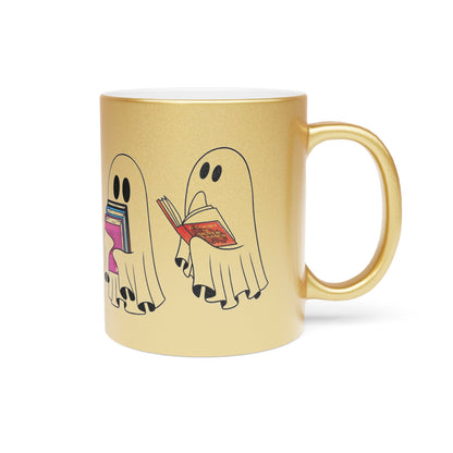 Silly Ghosts Reading ACOTAR Series Metallic Silver Mug - Awfullynerdy.co