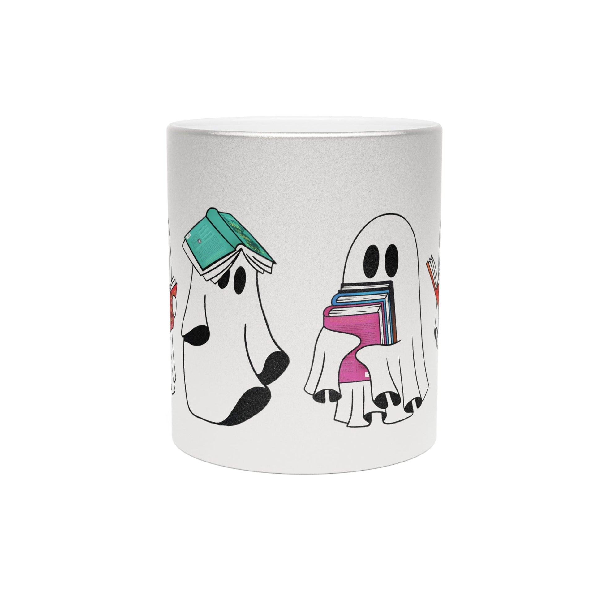 Silly Ghosts Reading ACOTAR Series Metallic Silver Mug - Awfullynerdy.co