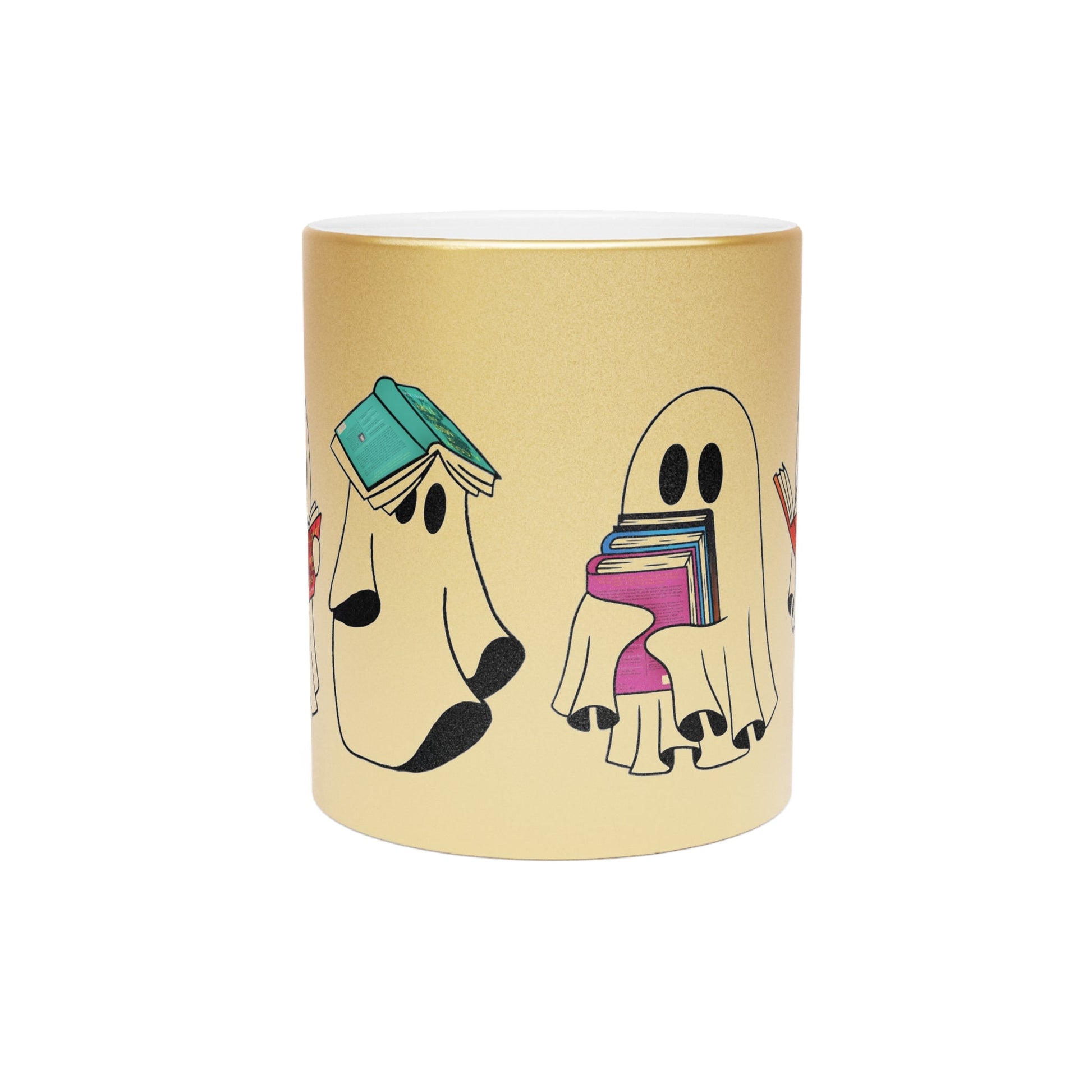 Silly Ghosts Reading ACOTAR Series Metallic Silver Mug - Awfullynerdy.co