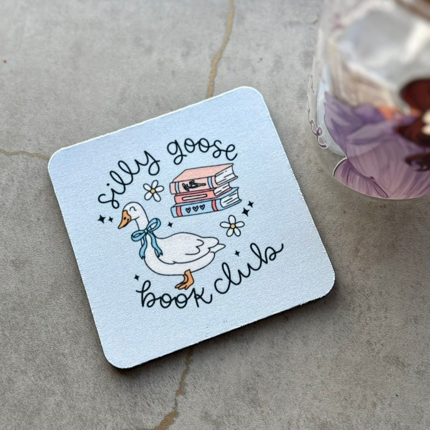 Silly Goose Book Club Coasters - Set of 2 - Awfullynerdy.co