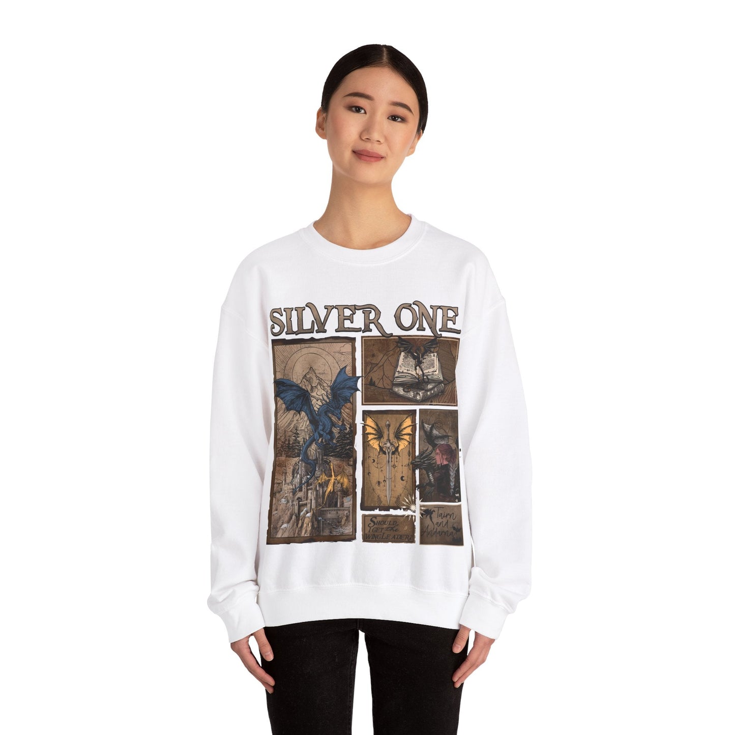 Silver One Fourth Wing Heavy Blend™ Crewneck Sweatshirt - Awfullynerdy.co