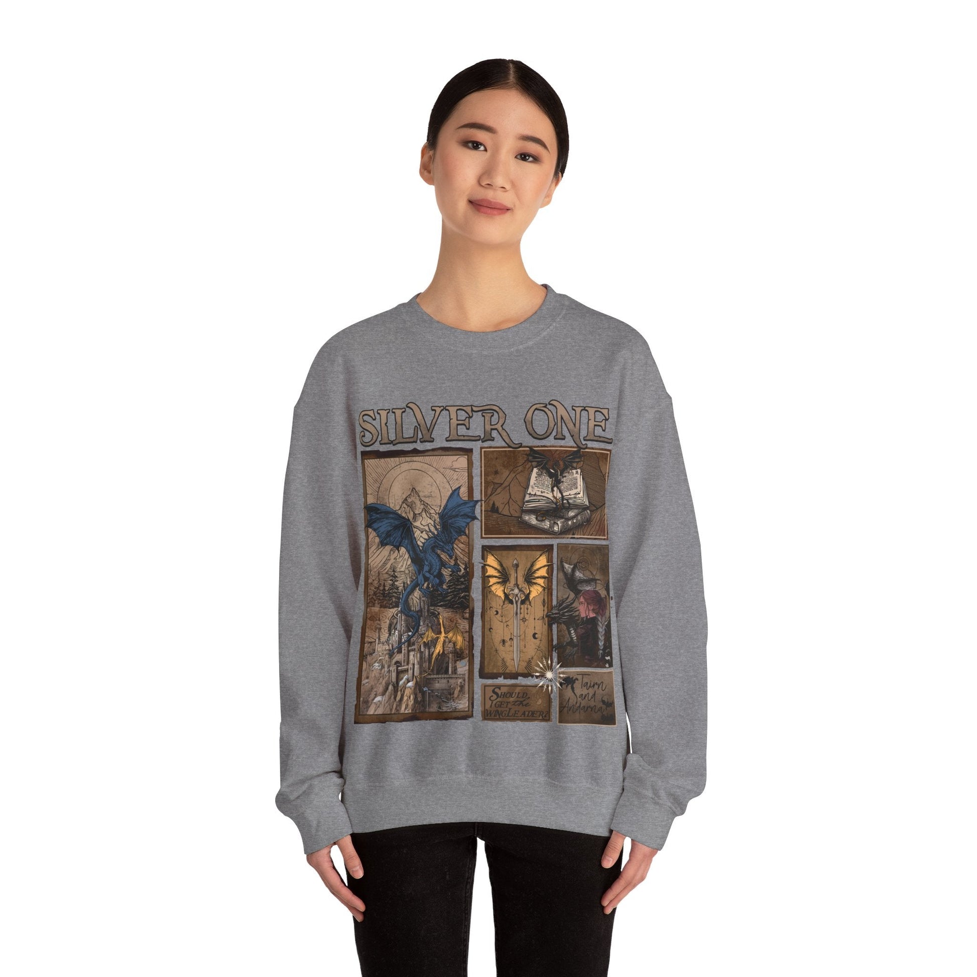 Silver One Fourth Wing Heavy Blend™ Crewneck Sweatshirt - Awfullynerdy.co