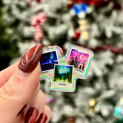 SJM Universe Inspired Polaroids Holographic Sparkle 1.5 Pin - Star Clasp - Awfullynerdy.co