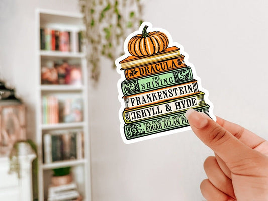 Spooky Books Halloween Sticker - Awfullynerdy.co