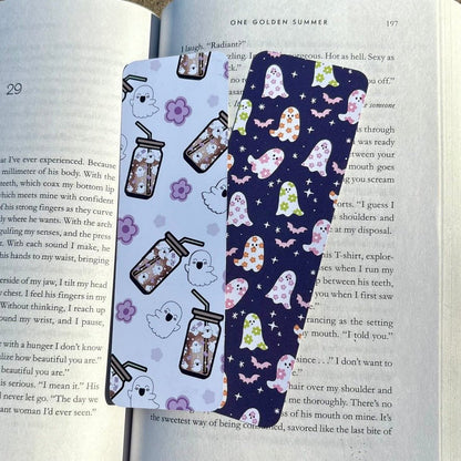 Spooky Coffee Dual - Sided Matte Cardstock Bookmark - Awfullynerdy.co