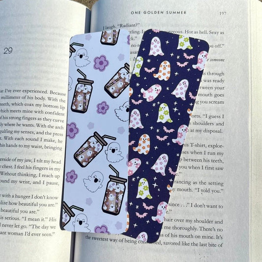 Spooky Coffee Dual - Sided Matte Cardstock Bookmark - Awfullynerdy.co