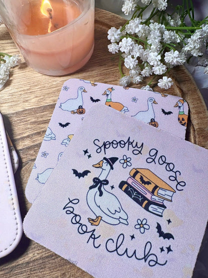 Spooky Goose Book Club Coasters - Set of 2 - Awfullynerdy.co