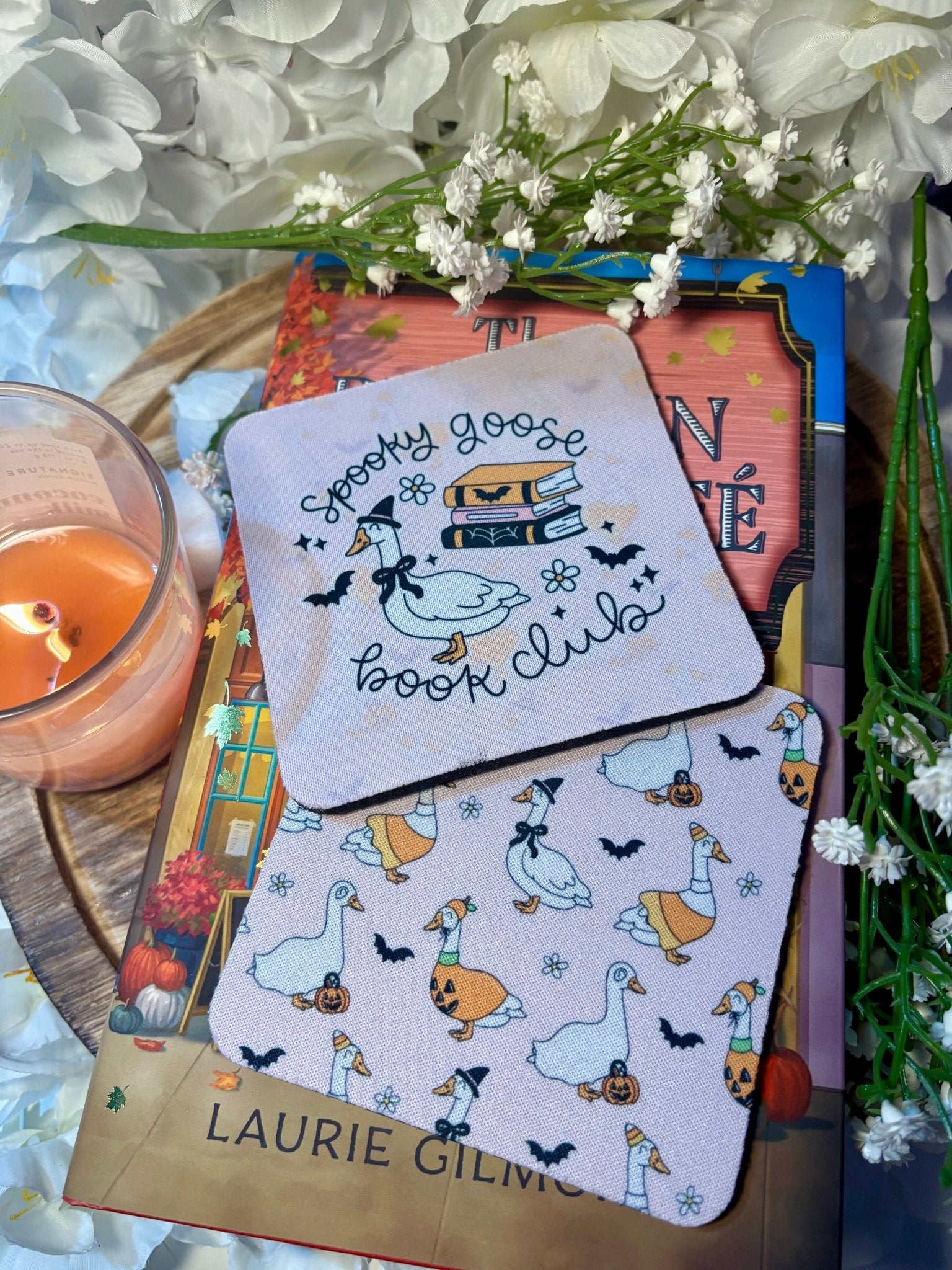 Spooky Goose Book Club Coasters - Set of 2 - Awfullynerdy.co