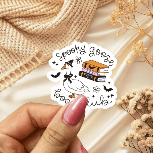Spooky Goose Book Club Sticker - Awfullynerdy.co