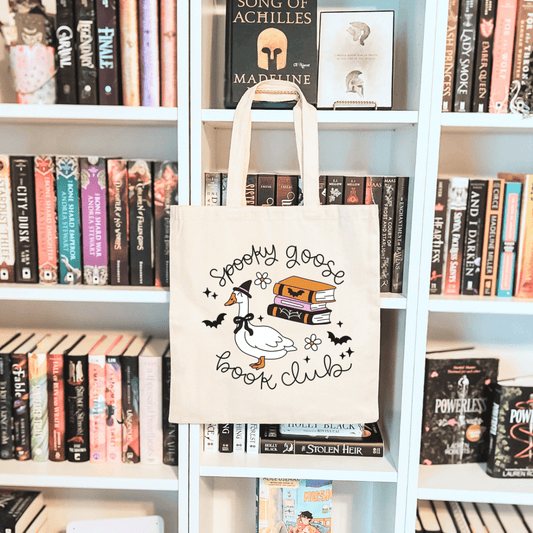 Spooky Goose Book Club Sublimated Canvas Tote Bag - Awfullynerdy.co