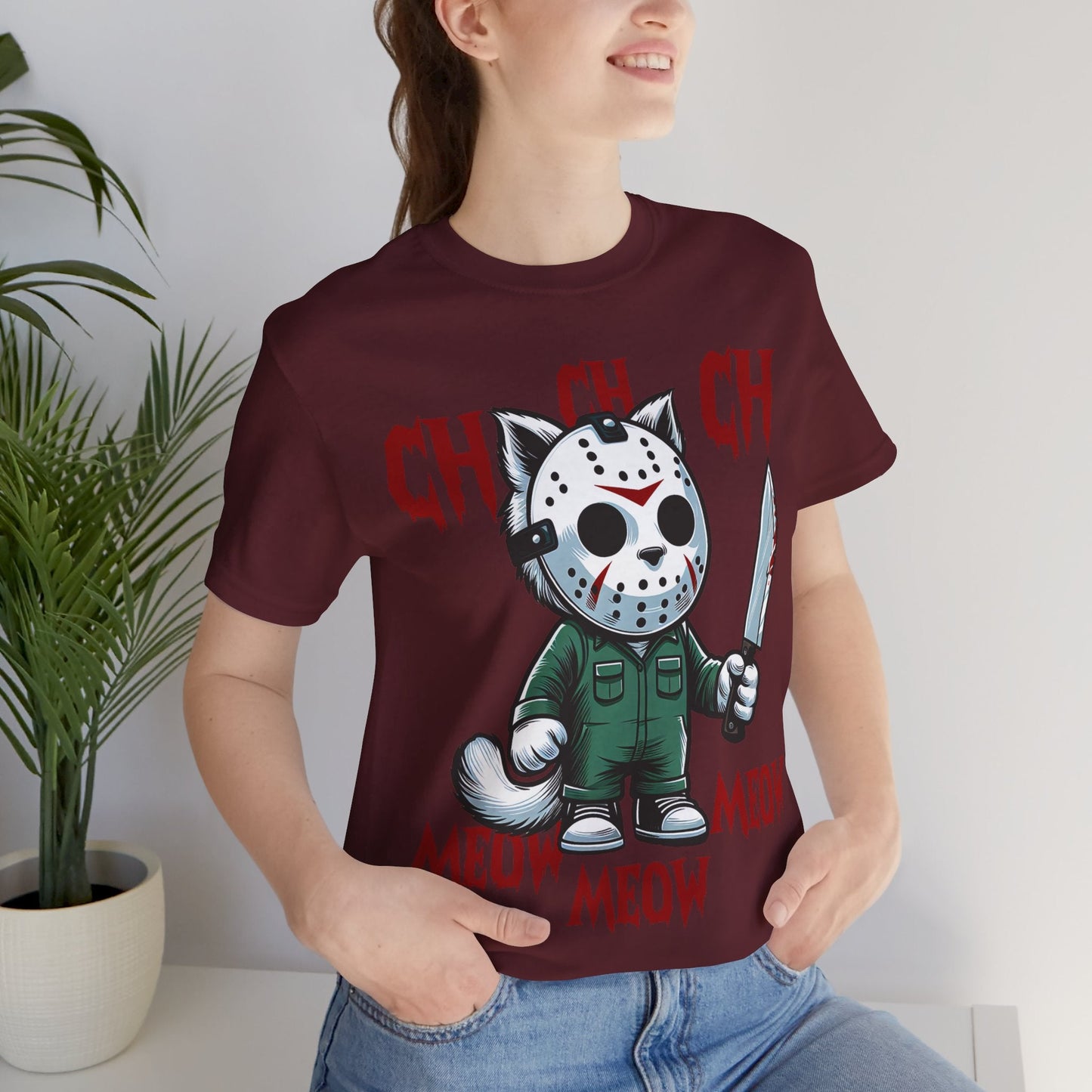 Spooky Horror Thriller Cat Unisex Jersey Short Sleeve Tee - Awfullynerdy.co