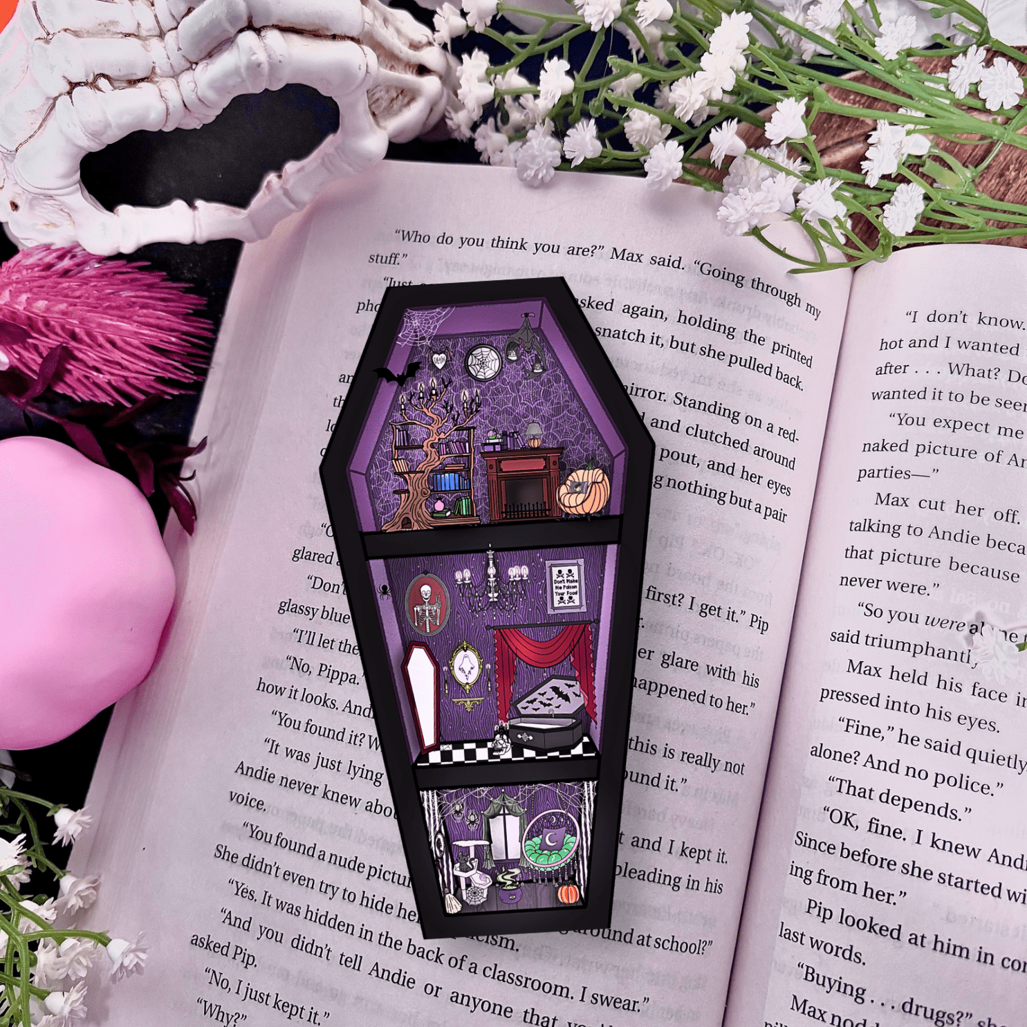 Spooky Season Coffin Star Sparkle Bookmark - Awfullynerdy.co