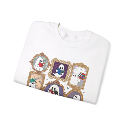 Spooky Season Ghosts Reading SJM Books Romantasy Crewneck Sweatshirt - Awfullynerdy.co