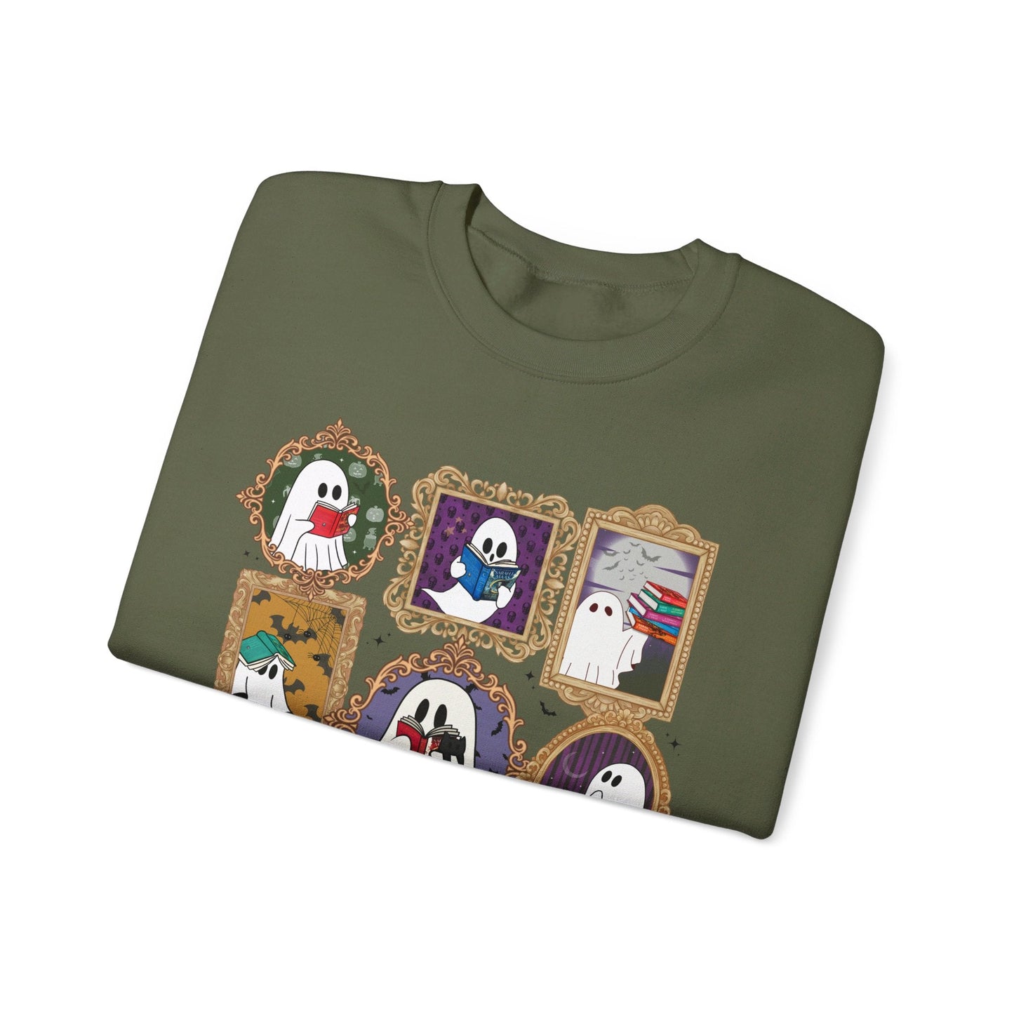 Spooky Season Ghosts Reading SJM Books Romantasy Crewneck Sweatshirt - Awfullynerdy.co