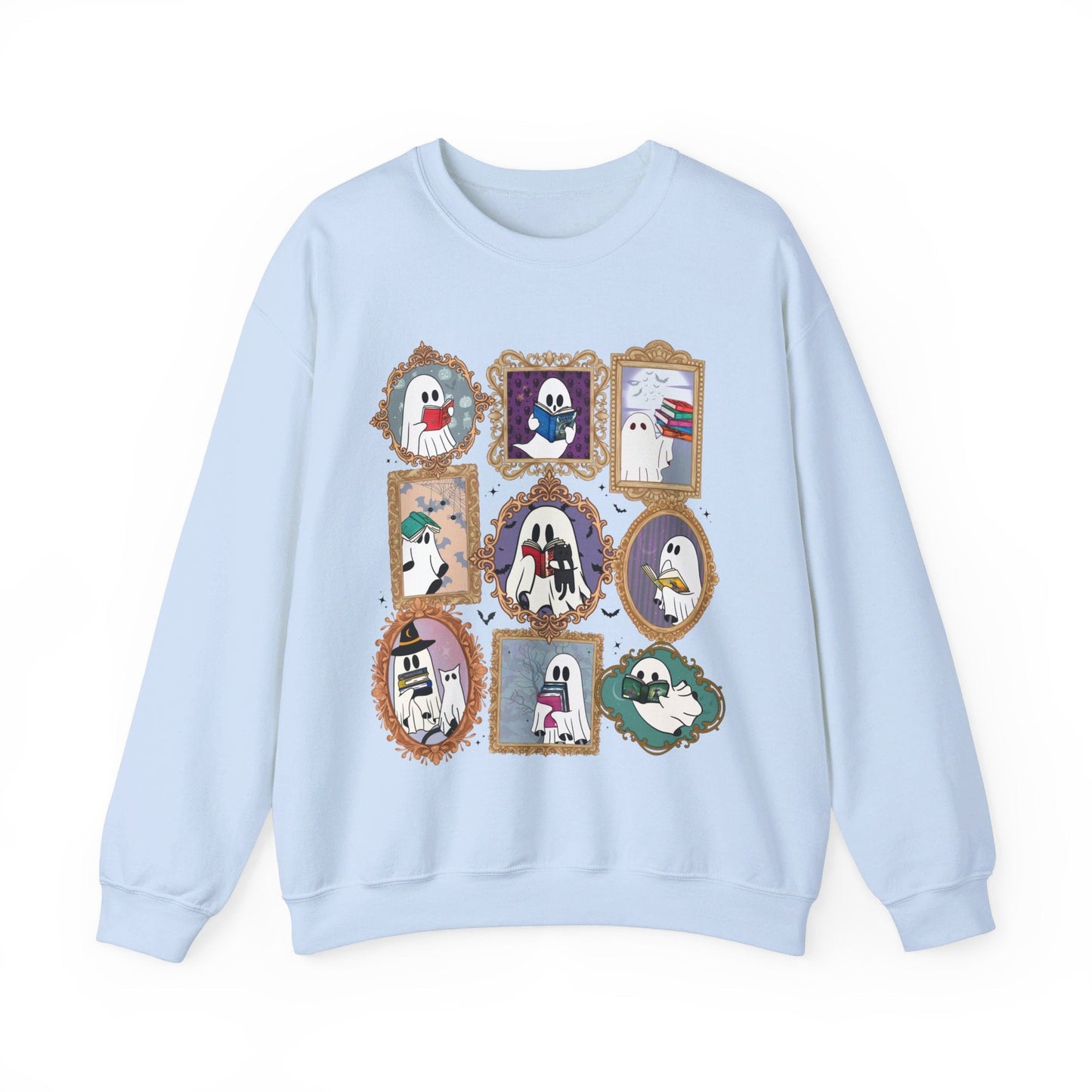 Spooky Season Ghosts Reading SJM Books Romantasy Crewneck Sweatshirt - Awfullynerdy.co