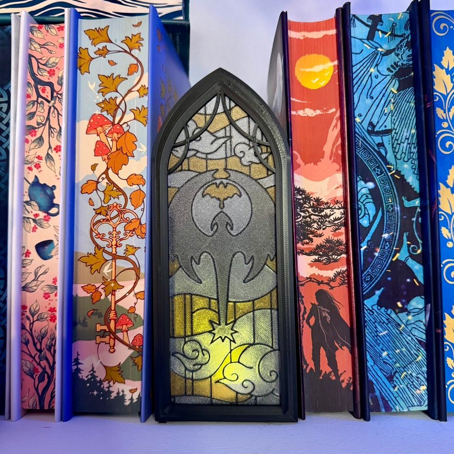 Stained Glass - Style Tealight Fourth Wing Inspired Book Nook with Storage - Awfullynerdy.co