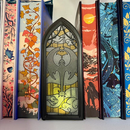 Stained Glass - Style Tealight Fourth Wing Inspired Book Nook with Storage - Awfullynerdy.co