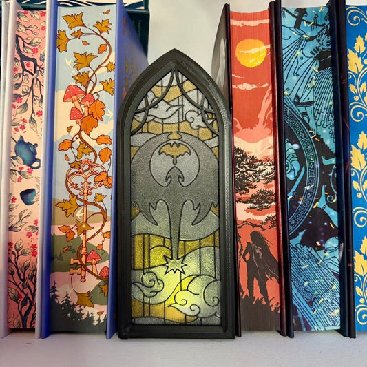 Stained Glass - Style Tealight Fourth Wing Inspired Book Nook with Storage - Awfullynerdy.co