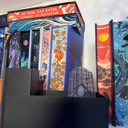 Stained Glass - Style Tealight Snake and Crown Inspired Book Nook with Storage - Awfullynerdy.co