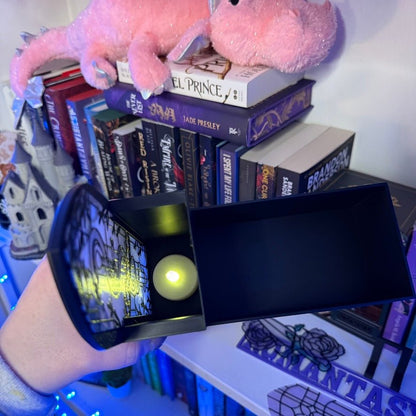 Stained Glass - Style Tealight Snake and Crown Inspired Book Nook with Storage - Awfullynerdy.co