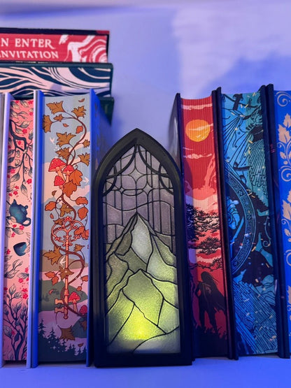 Stained Glass - Style Tealight Velaris Inspired Book Nook with Storage - Awfullynerdy.co