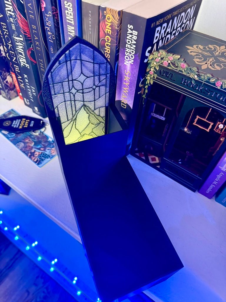 Stained Glass - Style Tealight Velaris Inspired Book Nook with Storage - Awfullynerdy.co