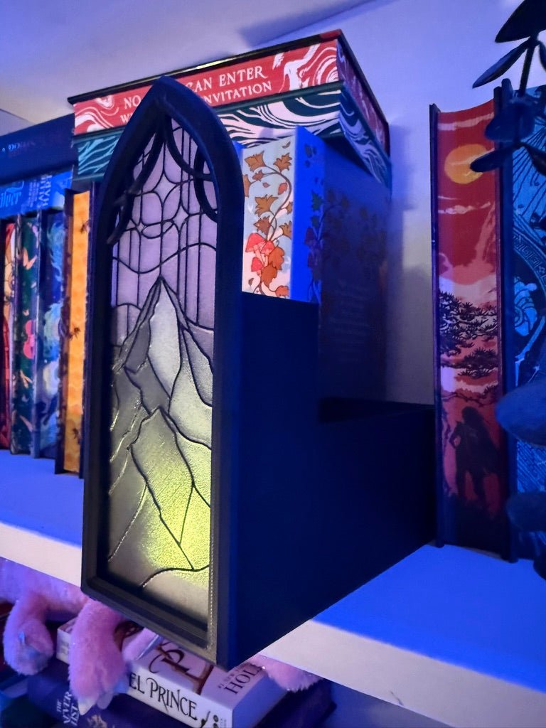Stained Glass - Style Tealight Velaris Inspired Book Nook with Storage - Awfullynerdy.co