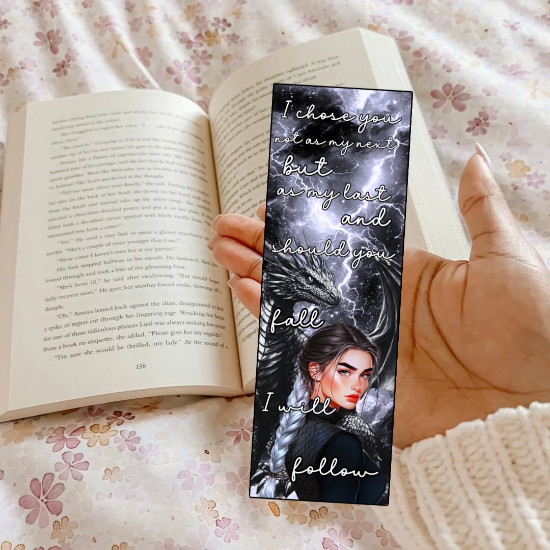 Tairn and Violet Fourth Wing Inspired Sparkle Star Bookmark - Awfullynerdy.co