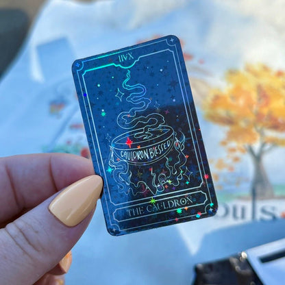 The Cauldron Tarot Card Holographic Sticker - Awfullynerdy.co
